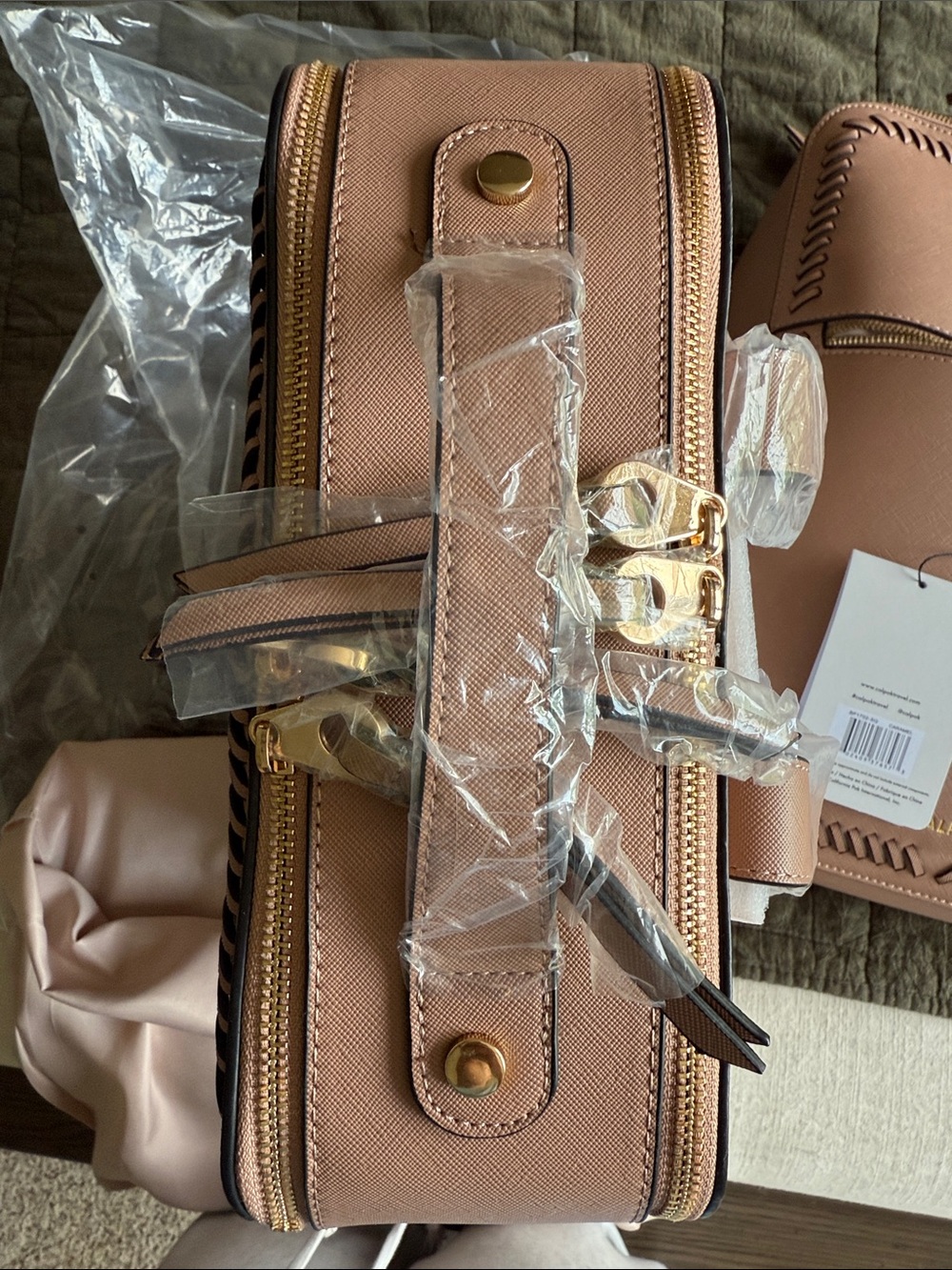 Calpak Taupe Blush Backpack with Gold Hardware - Picture 3 of 4